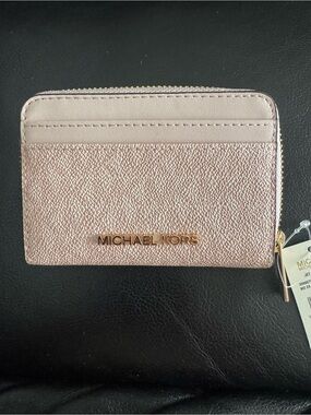 NEW Michael Kors Rose Gold Card Case Wallet